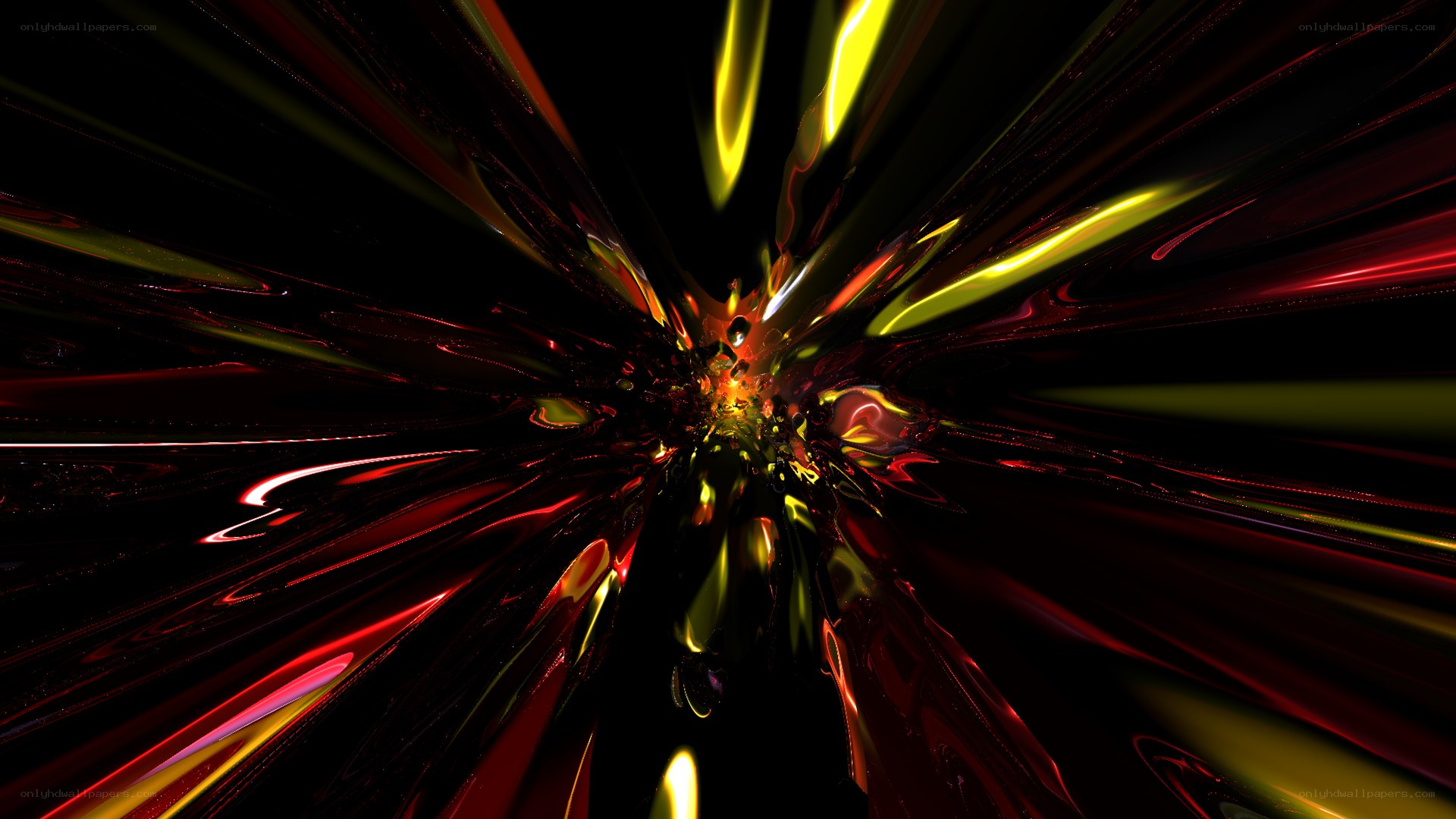 Abstract red and yellow light burst
