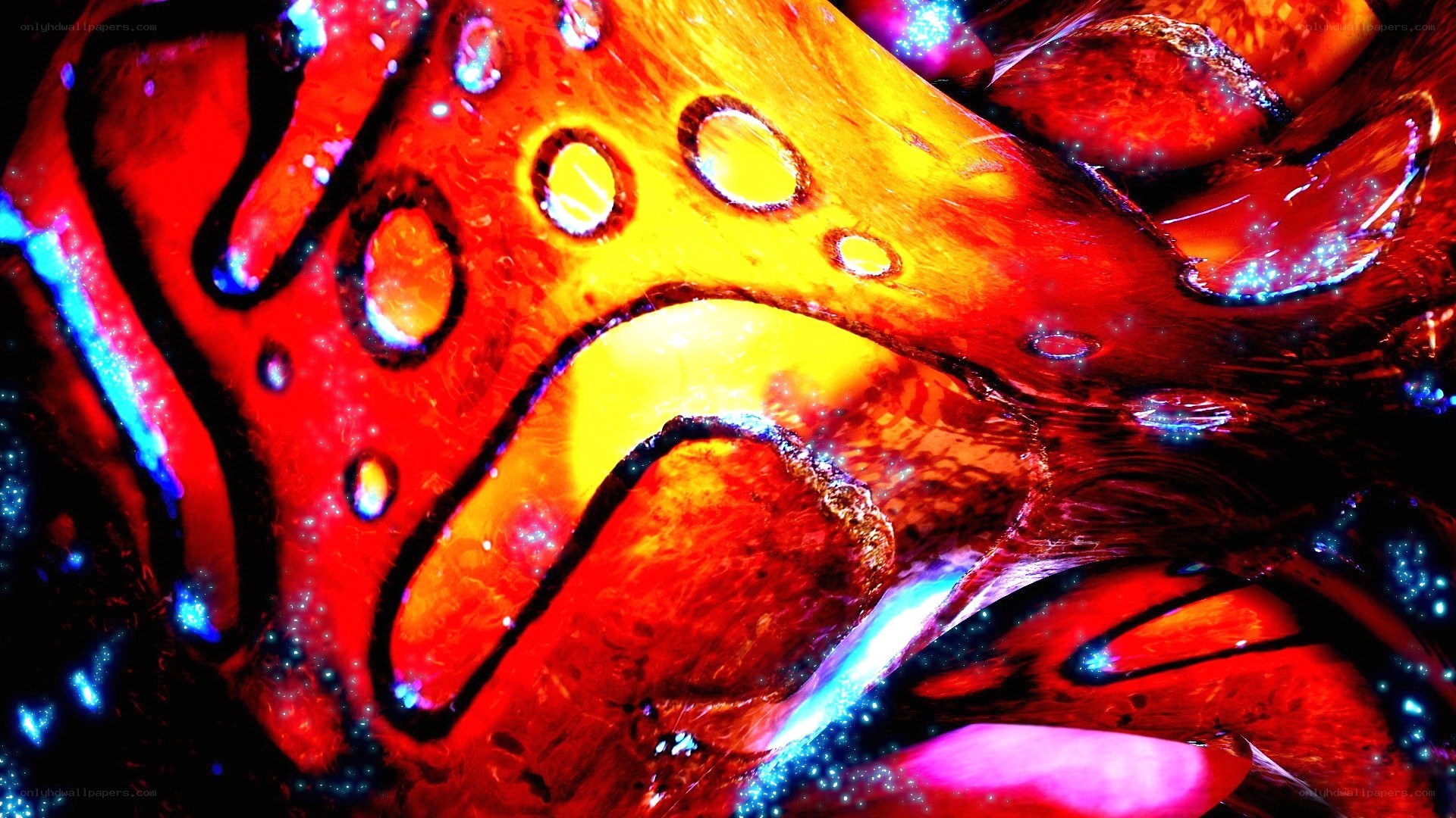 Abstract red and yellow organic form