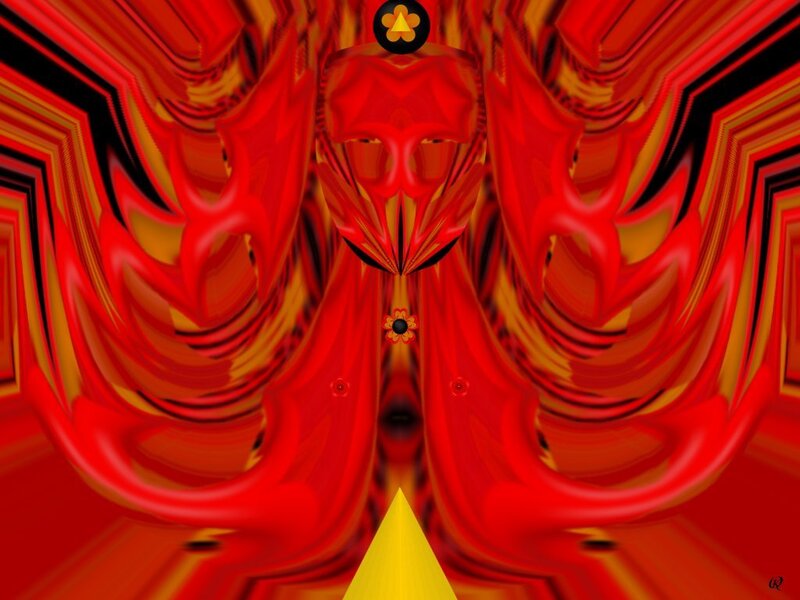 Abstract Red and Yellow Pattern — Hypnotic