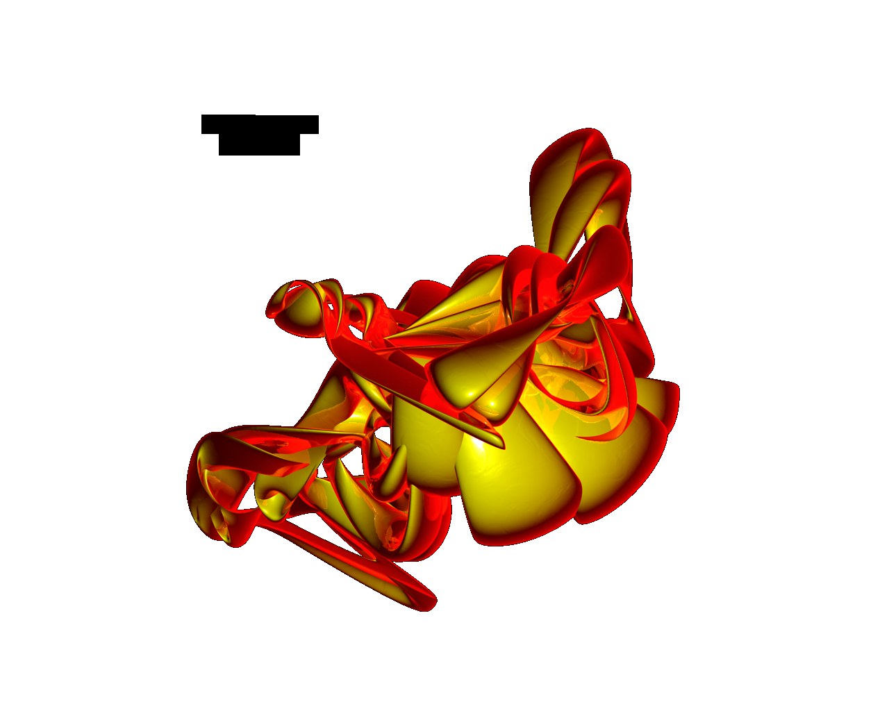 Abstract red and yellow sculpture