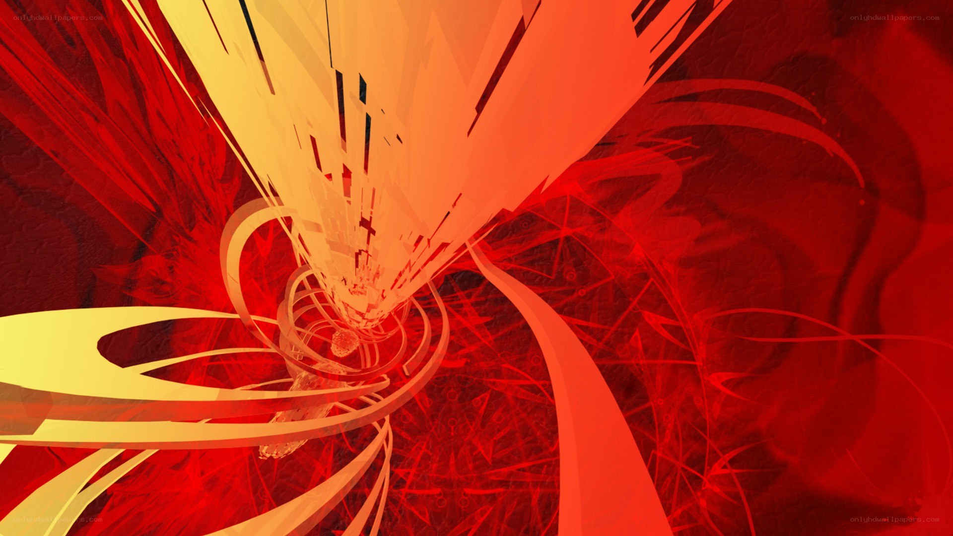 Abstract red and yellow spiral