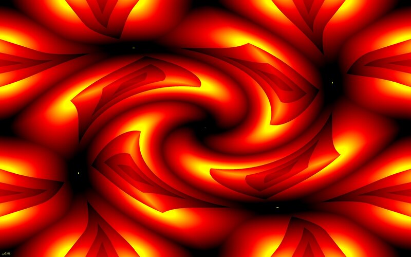 Abstract red and yellow swirl