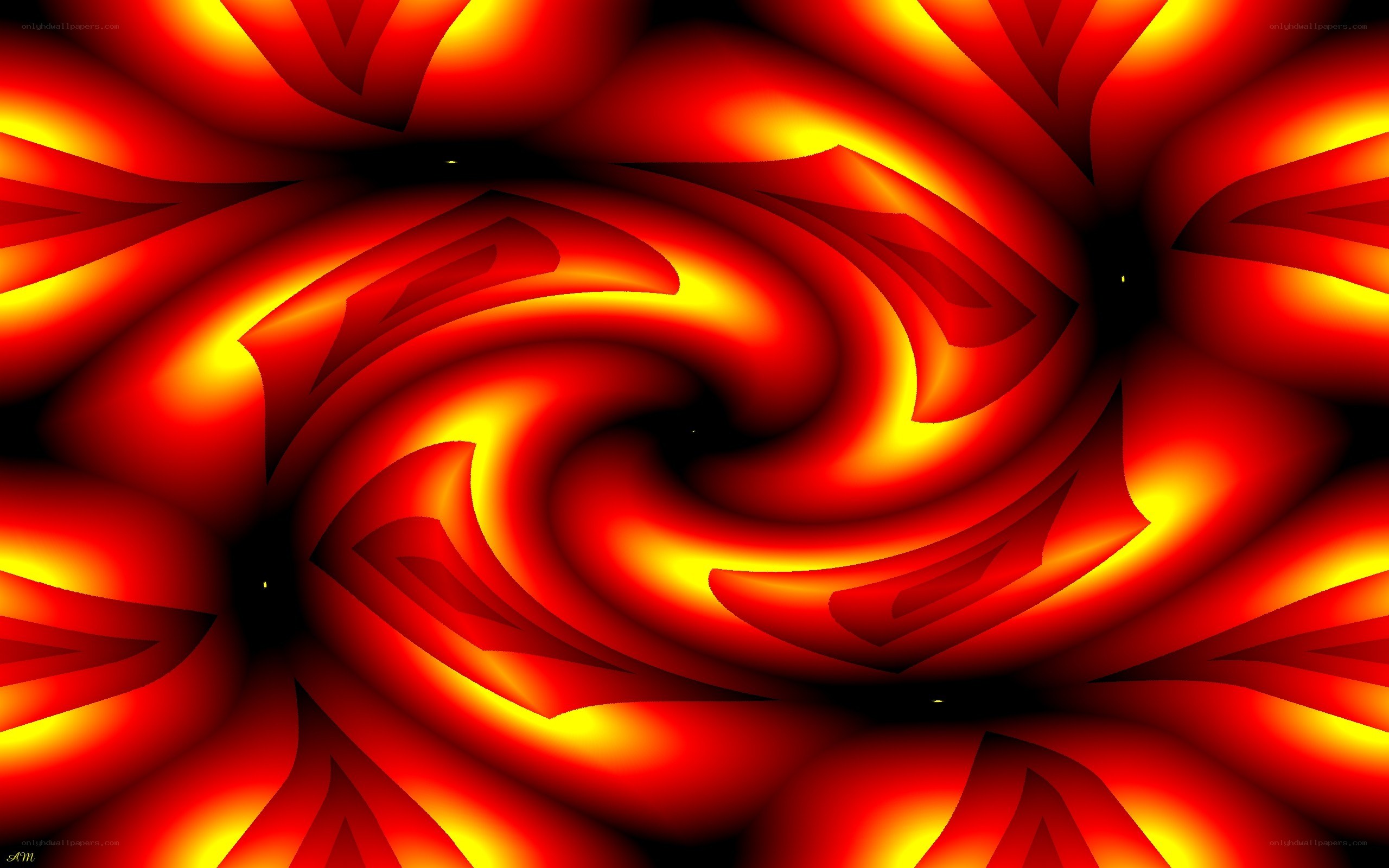 Abstract red and yellow swirl