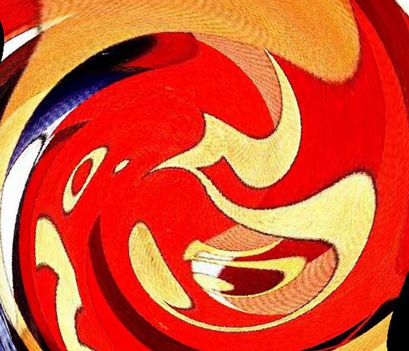 Abstract red and yellow swirl