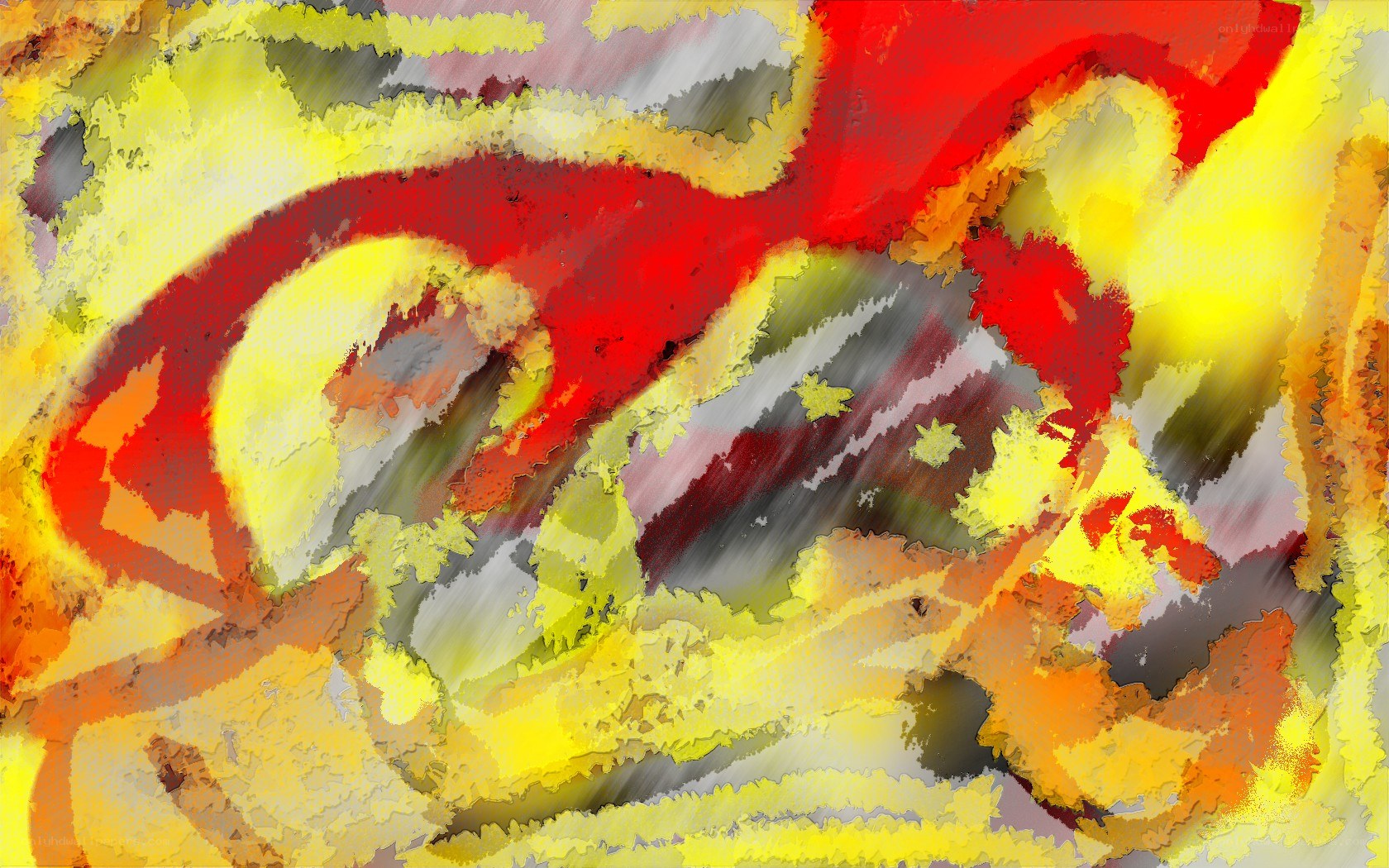 Abstract red and yellow swirls