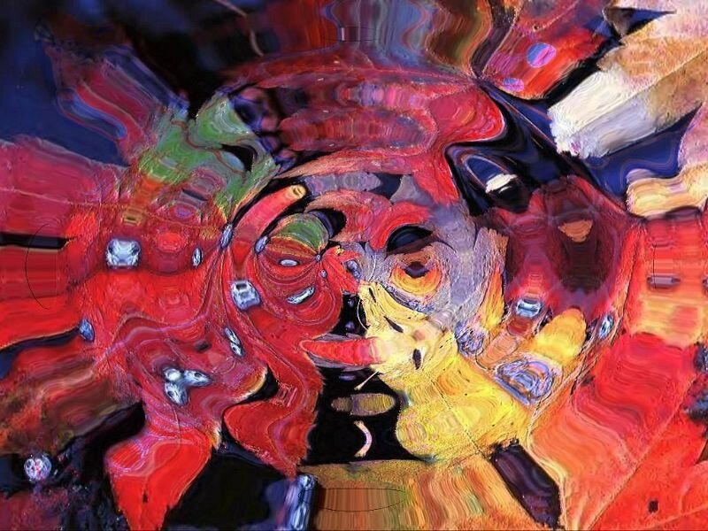 Abstract Red and Yellow Swirls — Chaotic