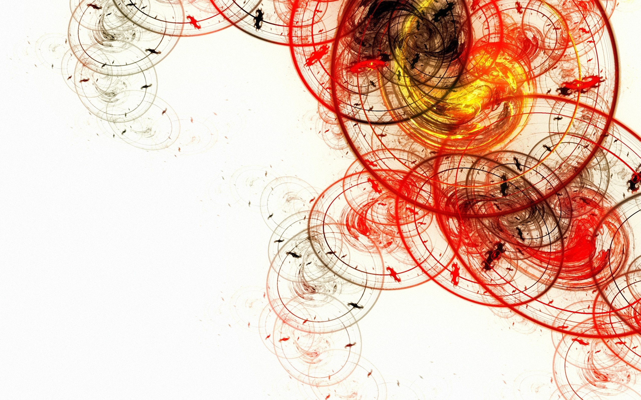 Abstract red and yellow swirls