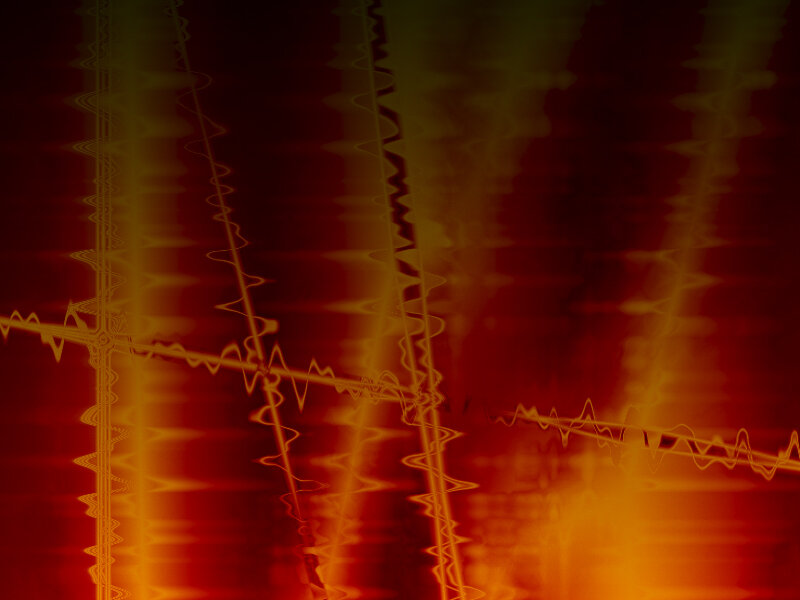 Abstract red and yellow wave patterns