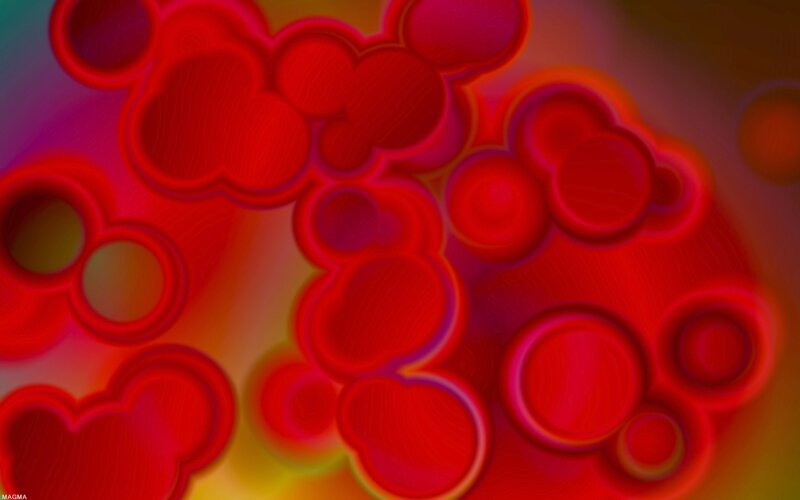 Abstract red bubble pattern