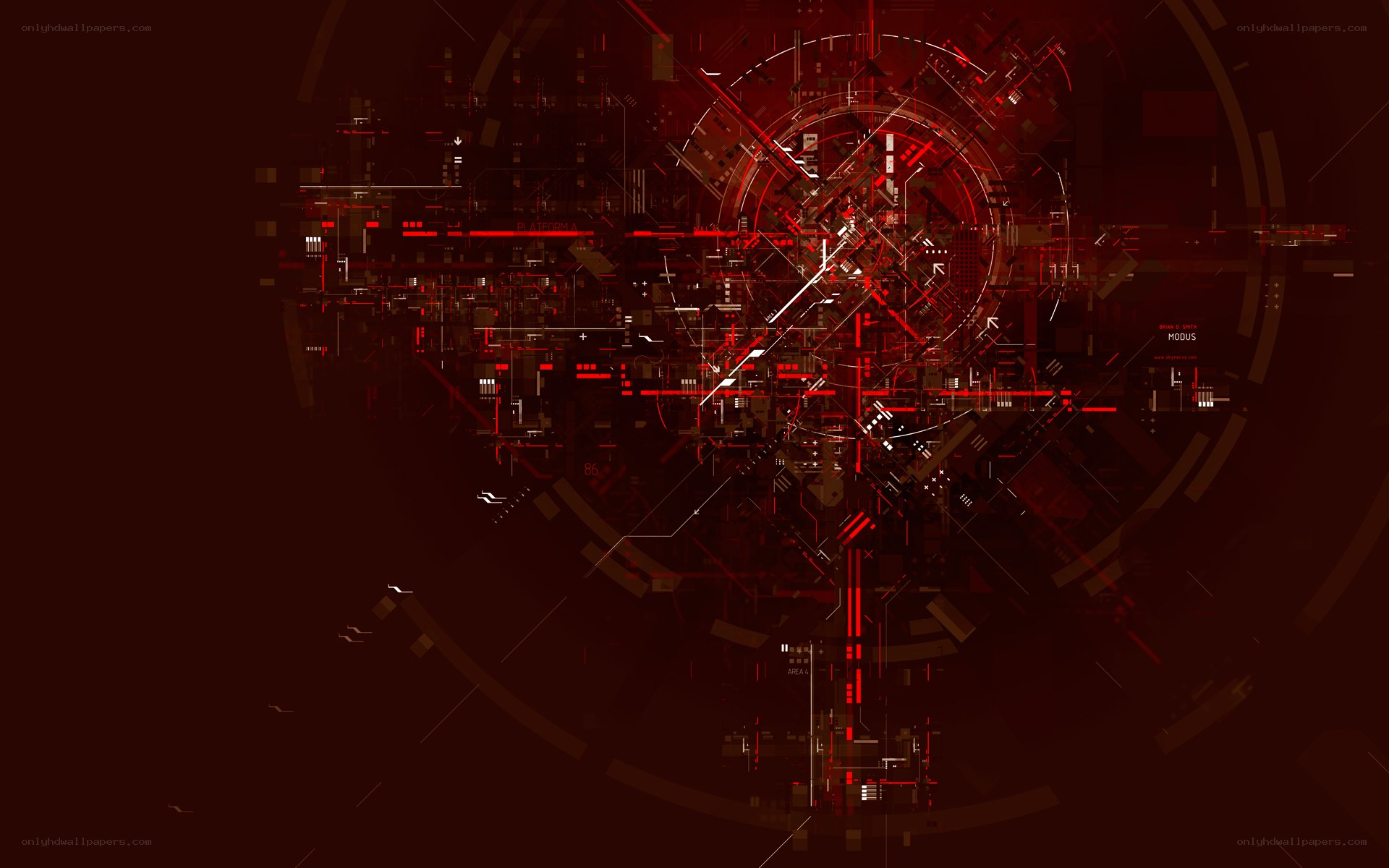 abstract red circuit design