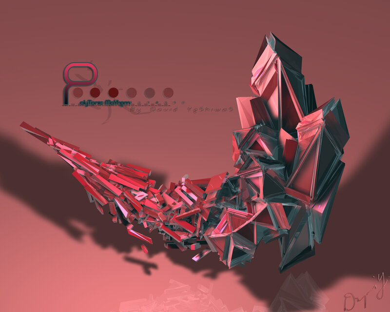 Abstract red crystal formation