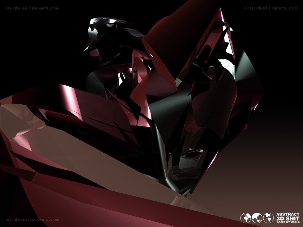 Abstract red crystal sculpture
