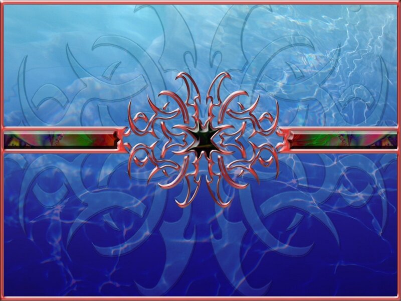 abstract red design on blue water