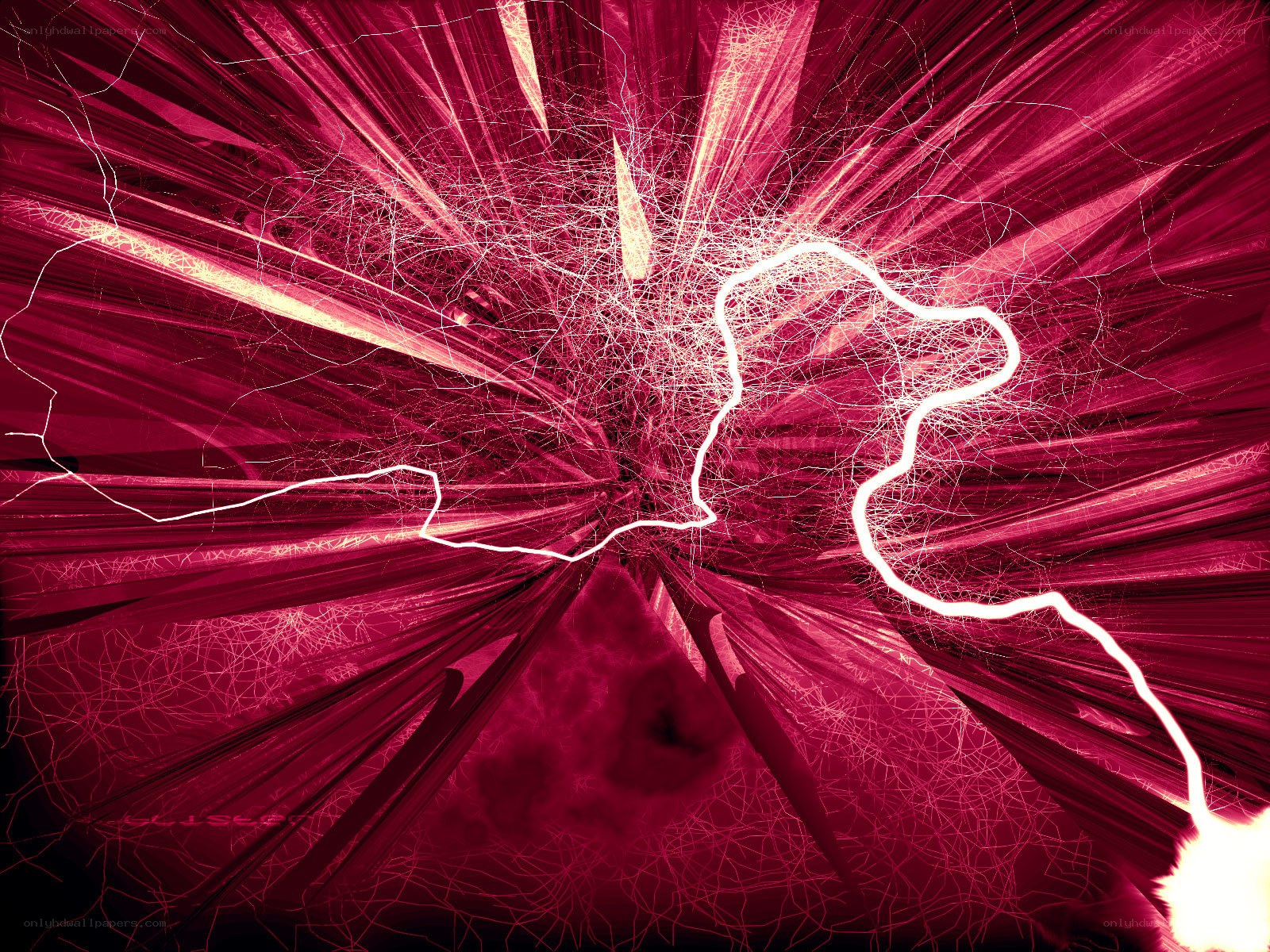 abstract red energy burst