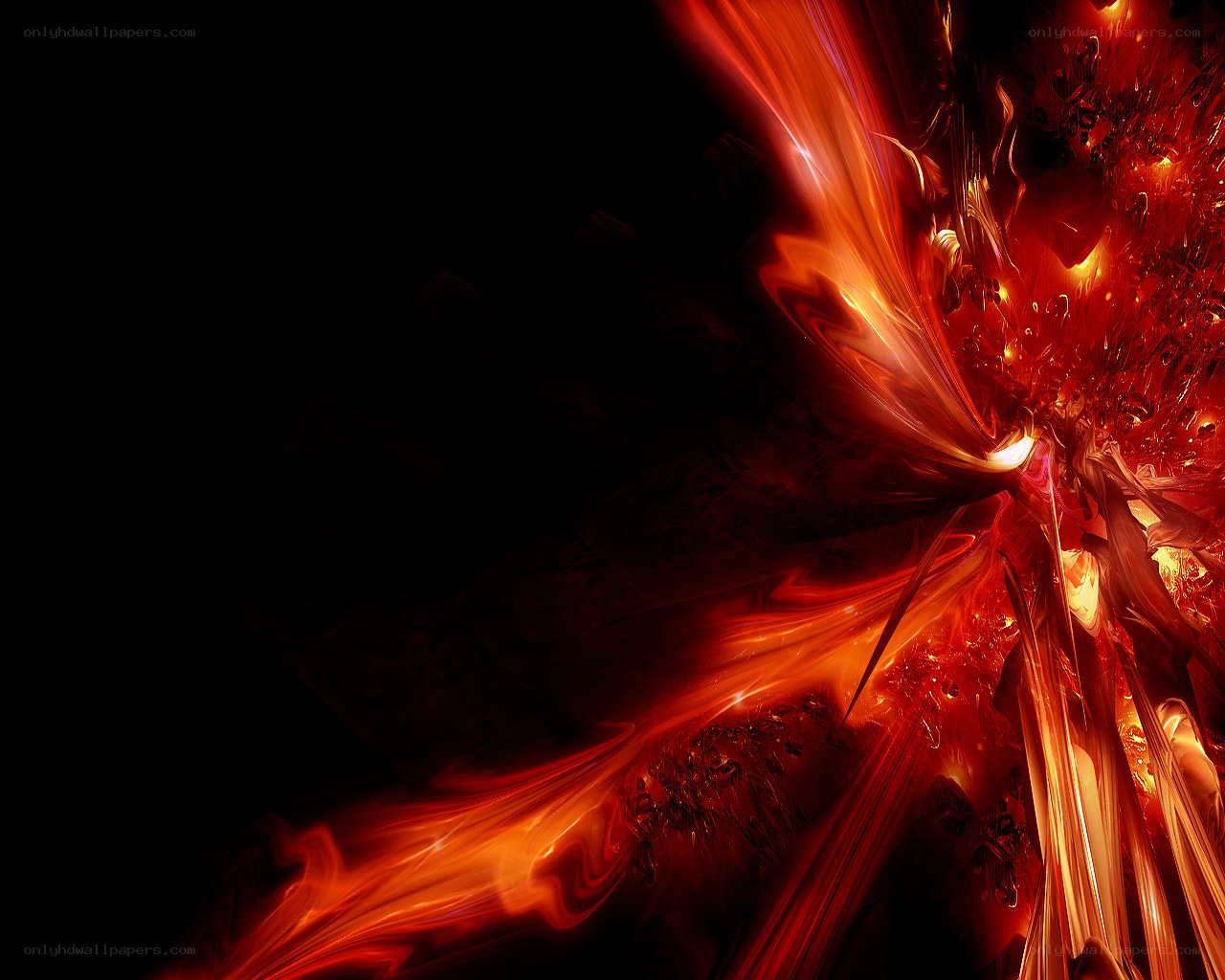 Abstract red energy explosion