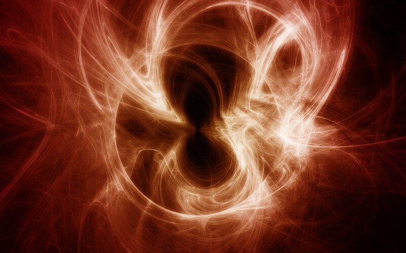 Abstract red energy swirl