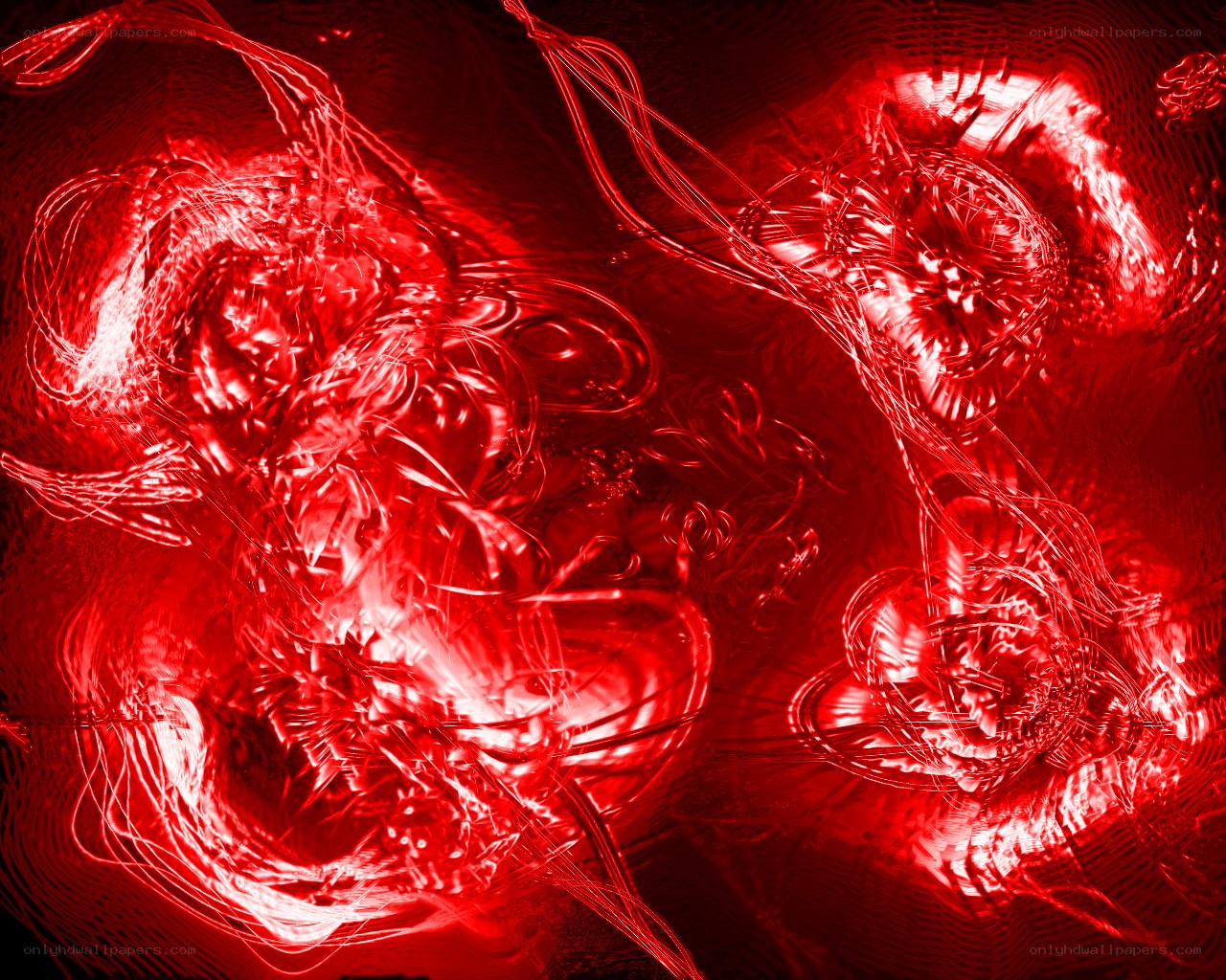 Abstract red energy swirls