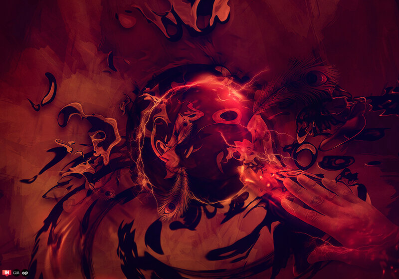 Abstract Red Figure — Dramatic