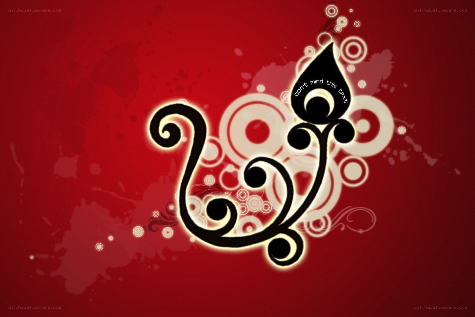 abstract red floral design