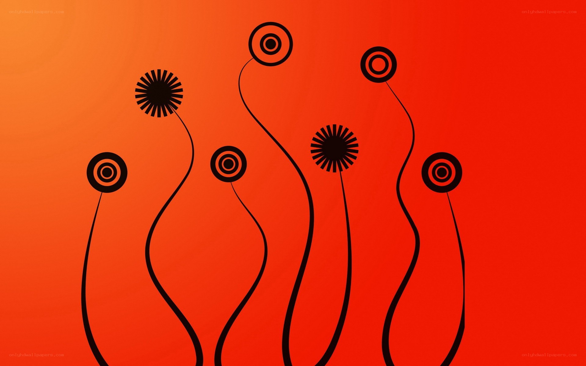 Abstract red floral design