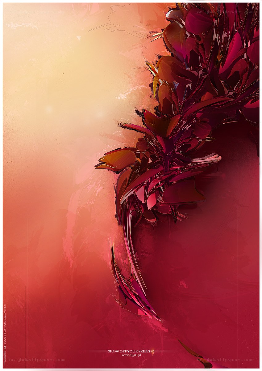 Abstract red floral design