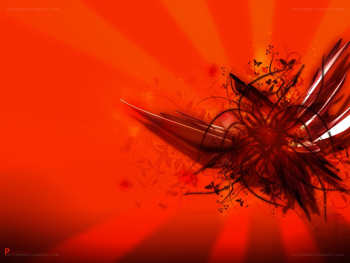 abstract red floral design