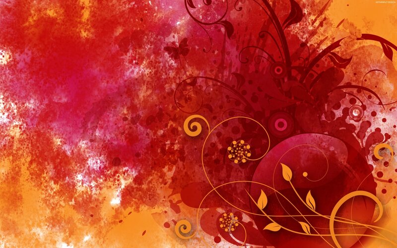 abstract red floral design