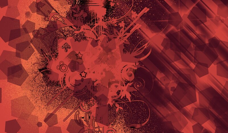 abstract red floral design