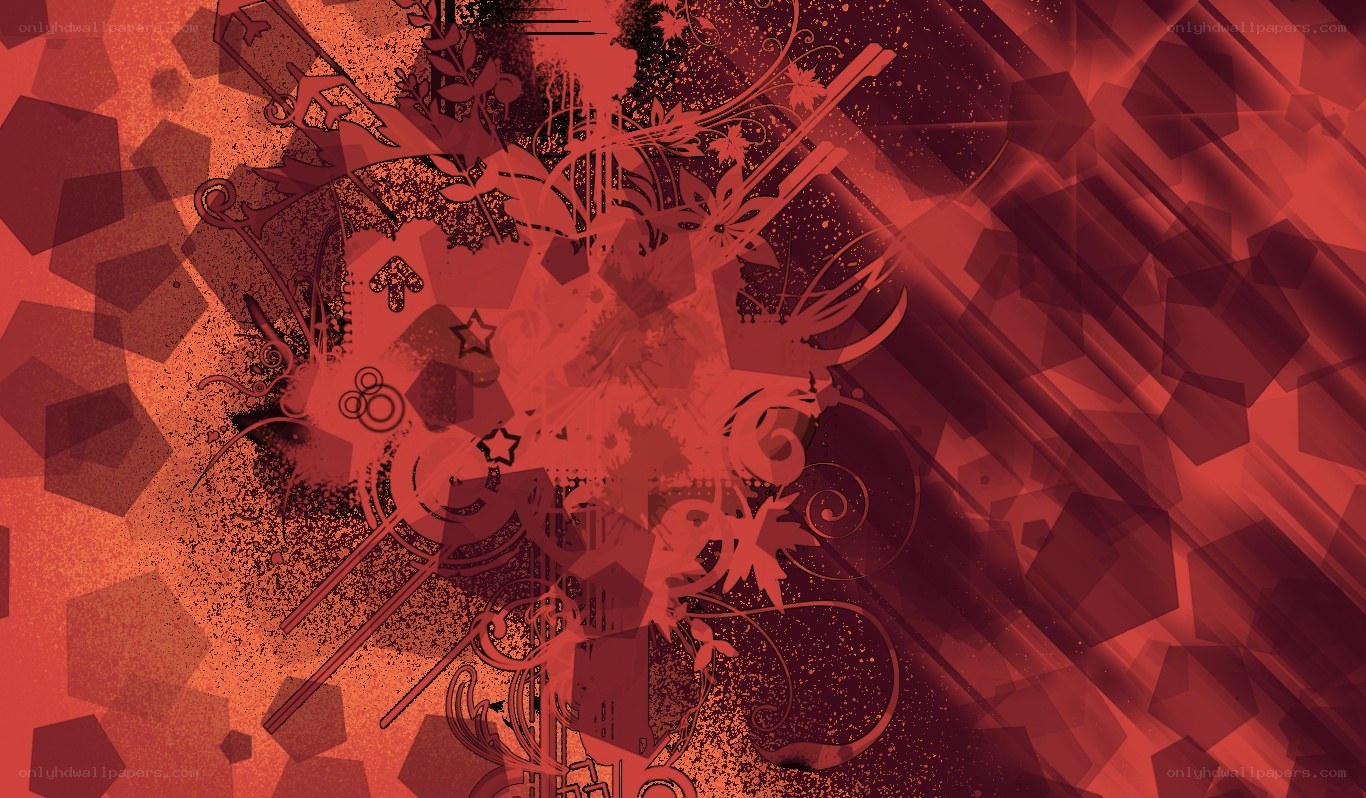 abstract red floral design