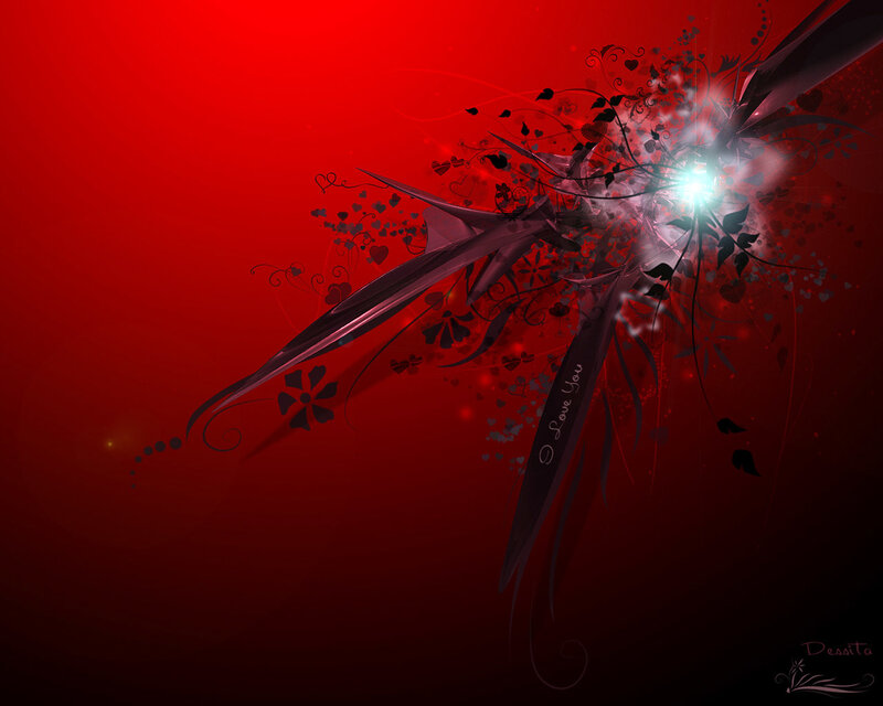 Abstract Red Floral Design — Dramatic
