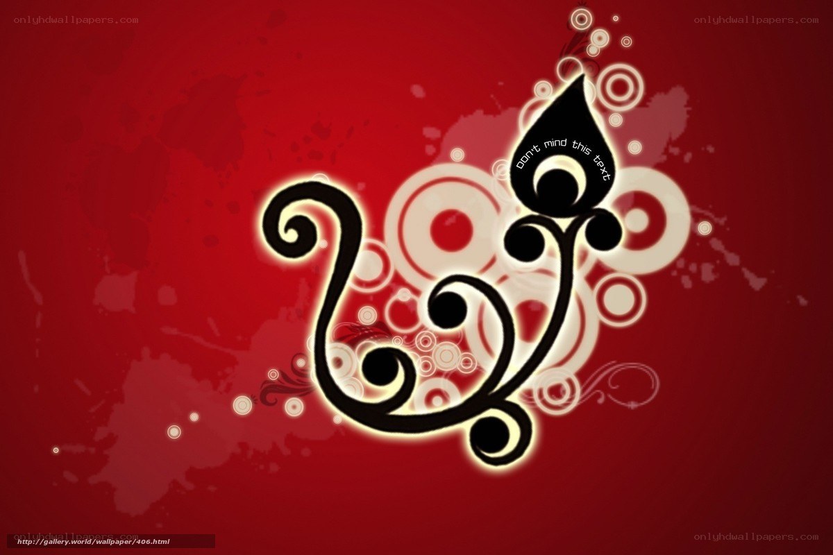 abstract red floral design
