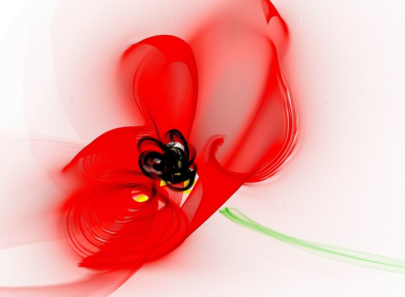 Abstract red flower art