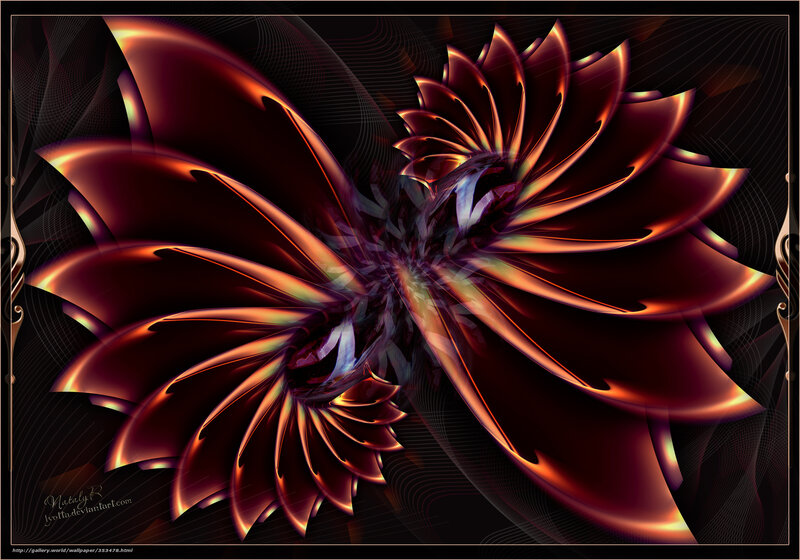 Abstract Red Flower — Dramatic, Digital Art, Spiral