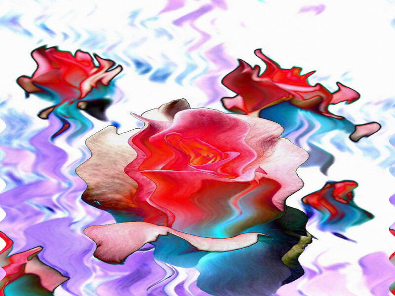 Abstract Red Flowers