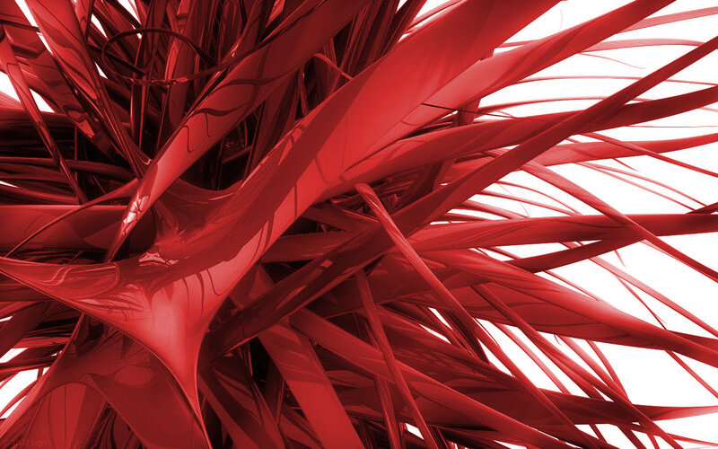 Abstract red flowing forms