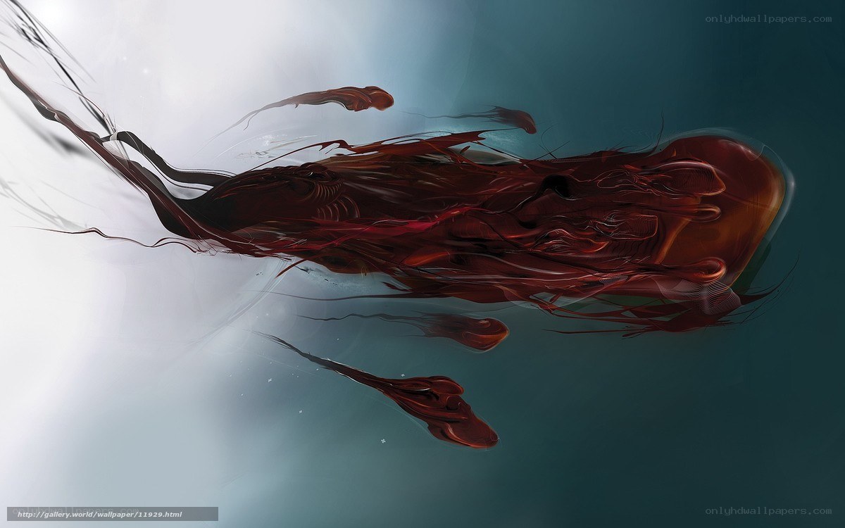 abstract red fluid in water