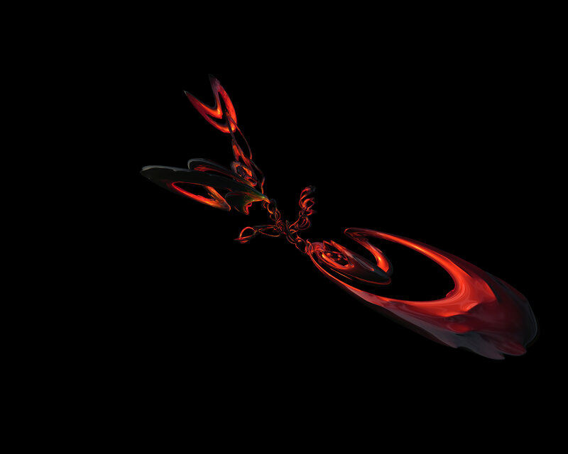 Abstract red fluid sculpture