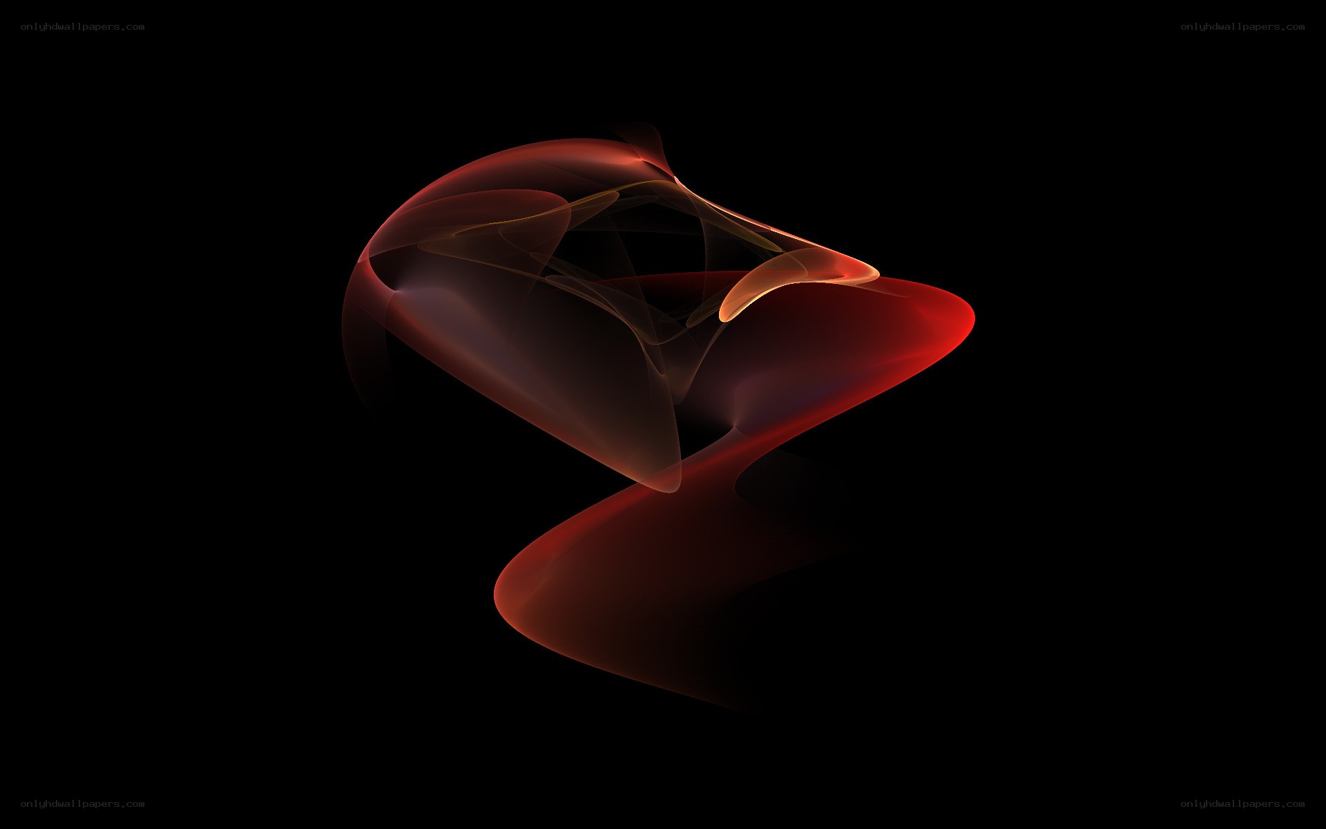 Abstract red form on black
