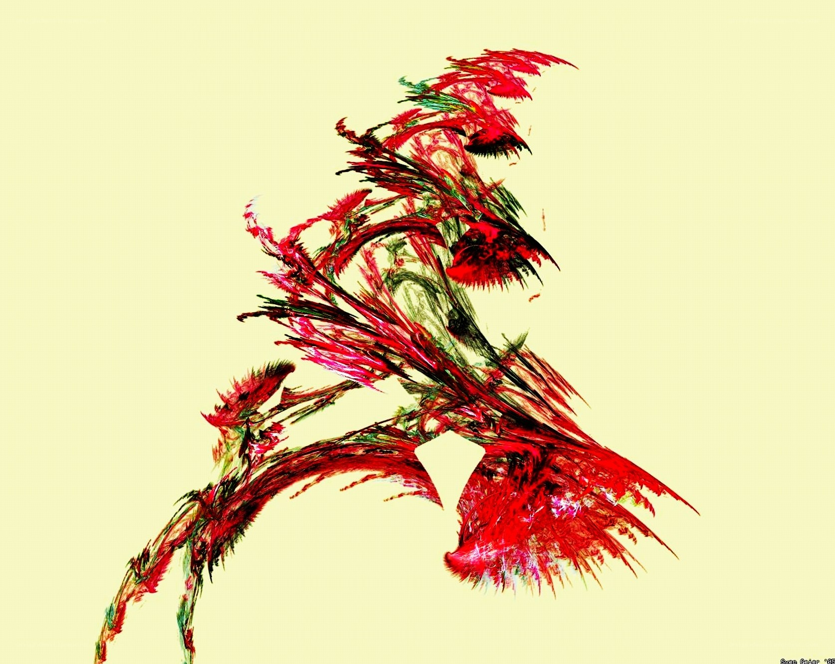abstract red fractal art