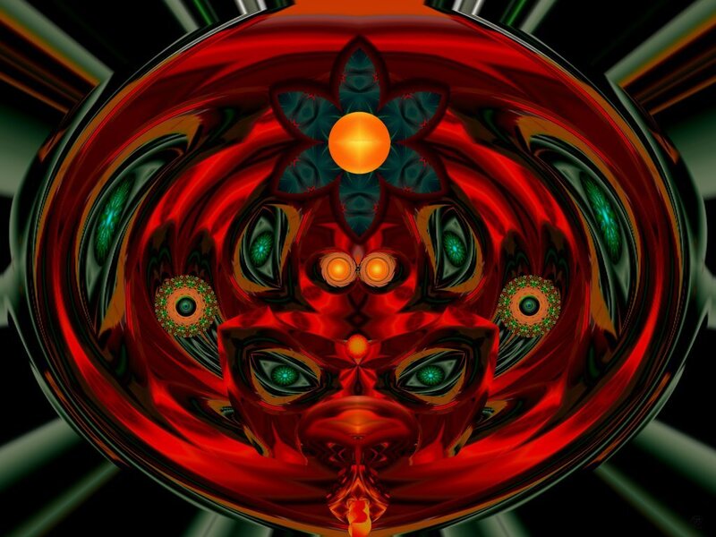 abstract red fractal art