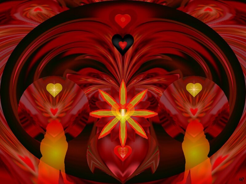 Abstract Red Fractal Art — Symmetrical