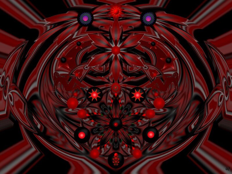 Abstract Red Fractal Design — Hypnotic