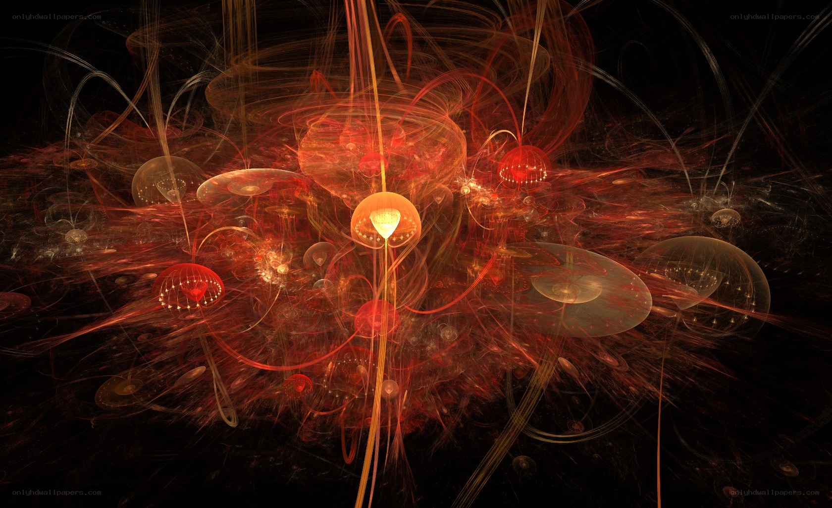 Abstract red fractal energy