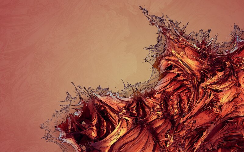 Abstract Red Fractal Form — Dramatic