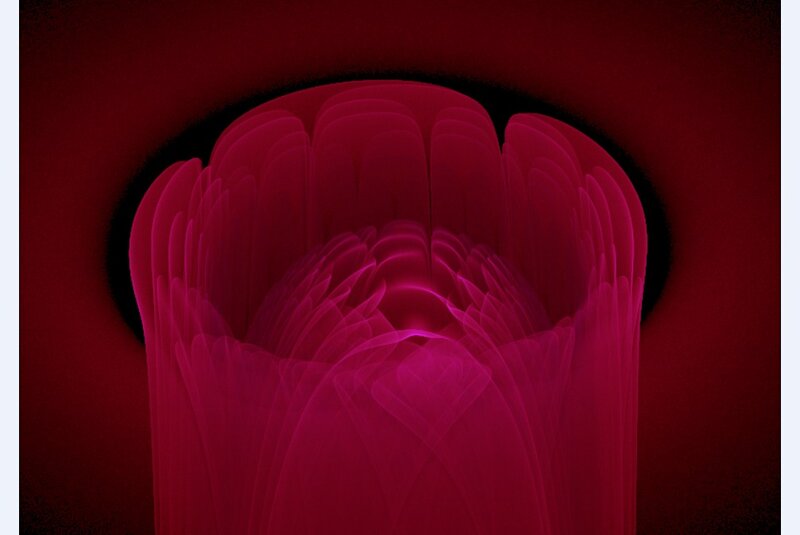 Abstract Red Fractal Form — Mysterious