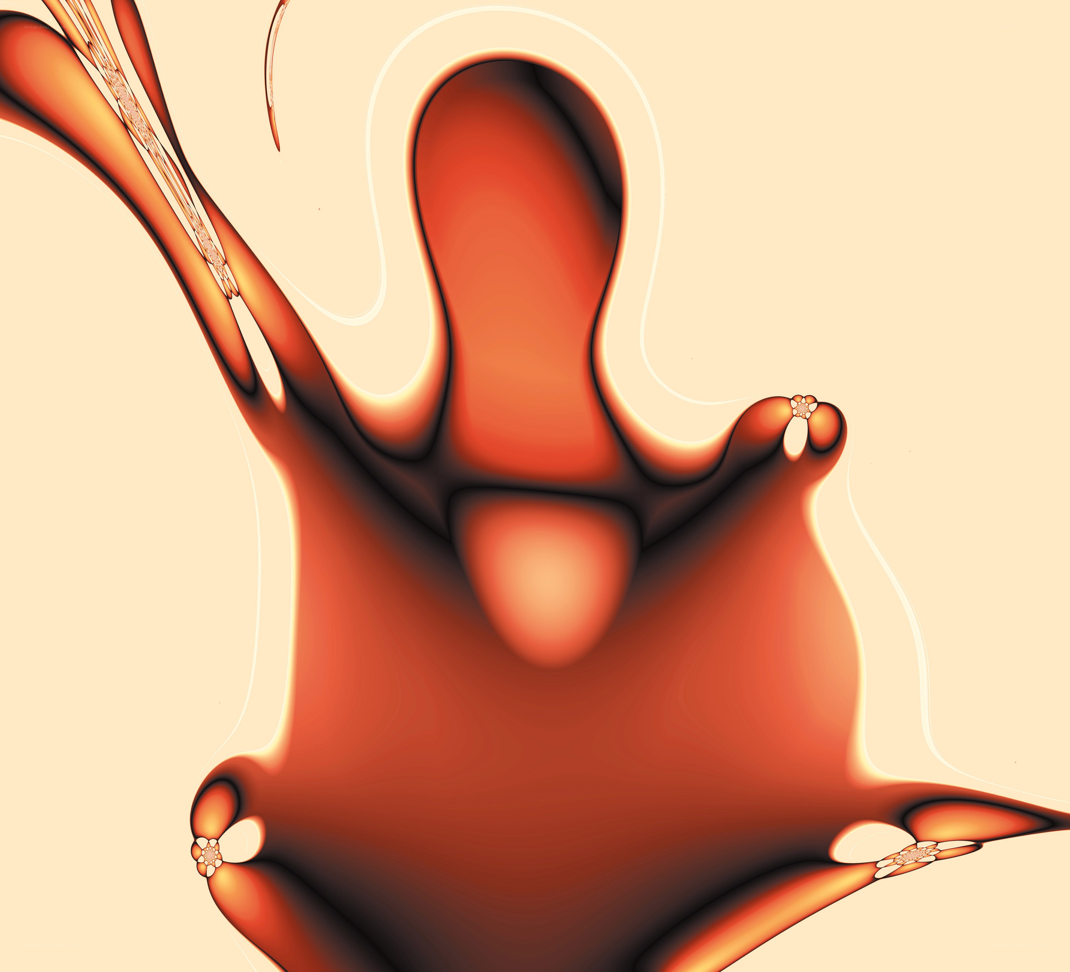 abstract red fractal form