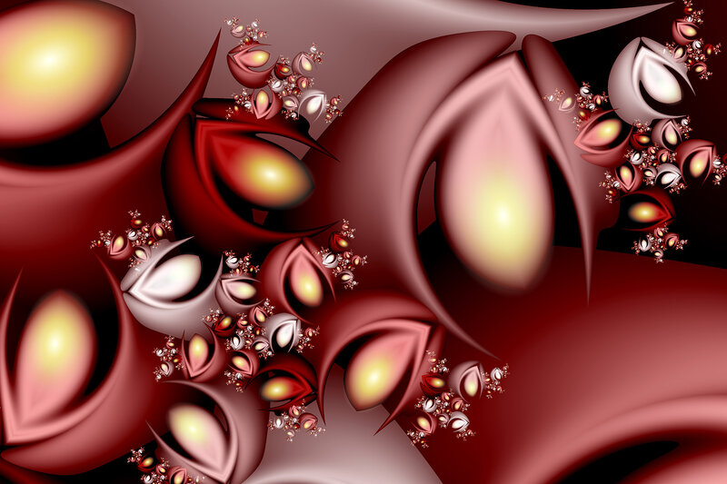 Abstract Red Fractal Forms