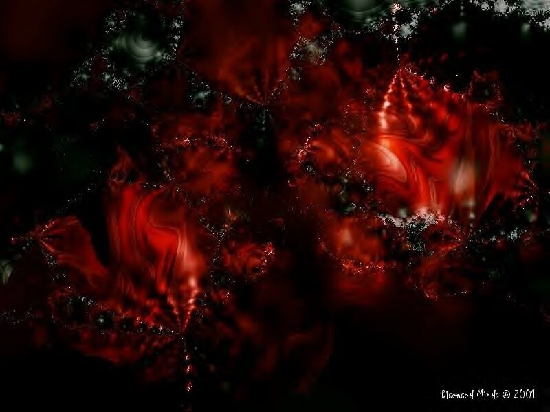 Abstract Red Fractal Pattern — Dark, Digital Art
