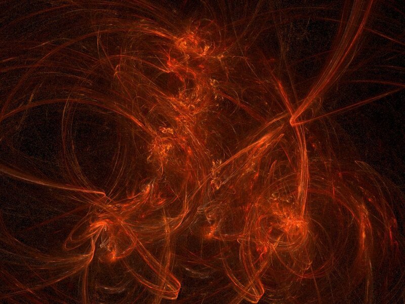 Abstract Red Fractal Patterns — Dramatic