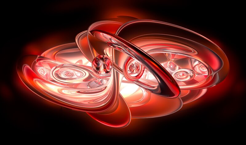 Abstract red fractal sculpture